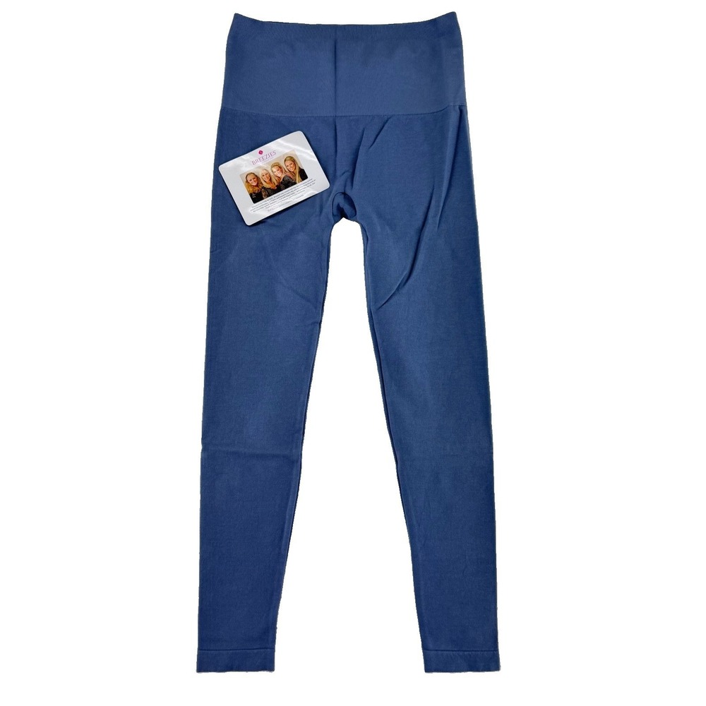 Breezies Seamless Cotton Leggings Medium Slate Blue